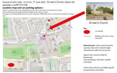 The late John Lister MBE – Funeral map and car parking options